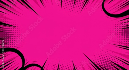 Pink Comic Book Speed Lines Background