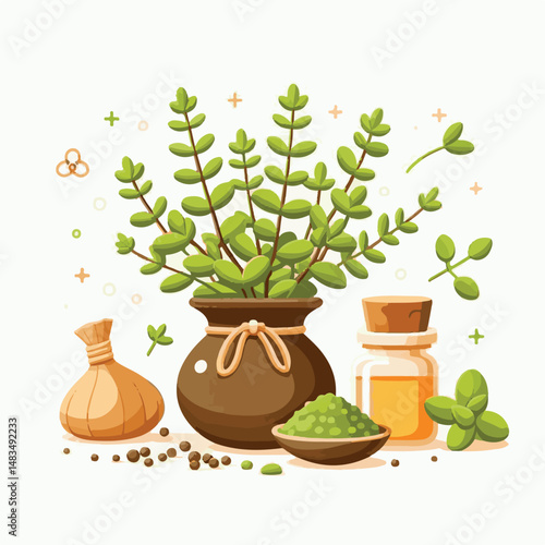 herb, leaf, thyme, food, green, healthy, ingredient, spice, background, herbal, fresh, plant, closeup, organic, aromatic, nature, isolated, macro, freshness, natural, white, cooking, medicine, herbs, 