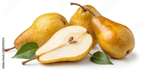 Three Golden Pears Close-up...