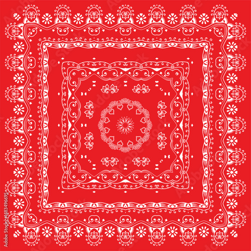 Red  motive for print on fabric or papper.