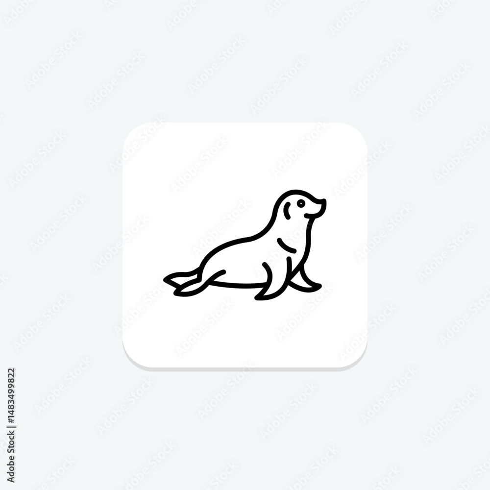 Fototapeta premium Sea Otter, vector, pixel perfect, illustrator file