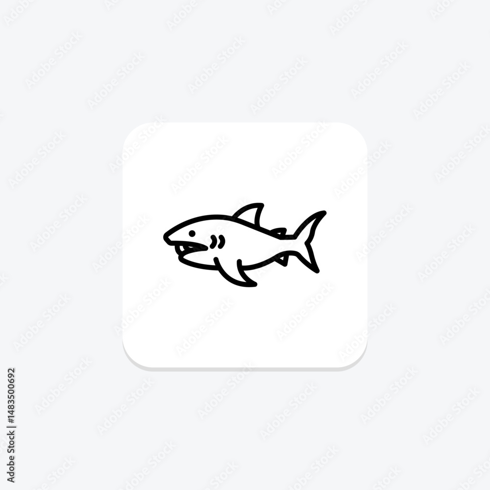 Fototapeta premium Megamouth Shark, vector, pixel perfect, illustrator file