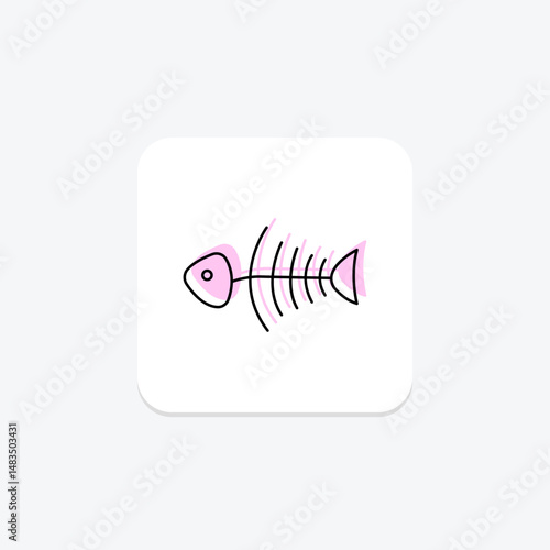 Fish Skeleton, vector, pixel perfect, illustrator file