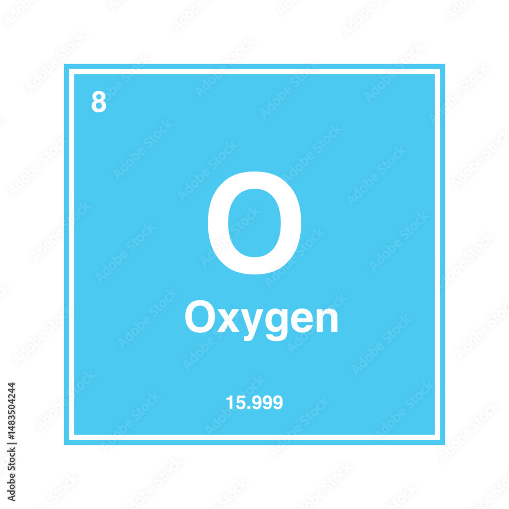 Fototapeta premium oxygen periodic vector isolated on transparent background