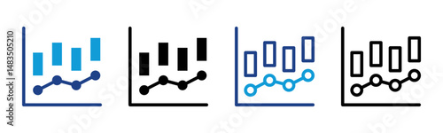 Statistics icon sheet multiple style collection
