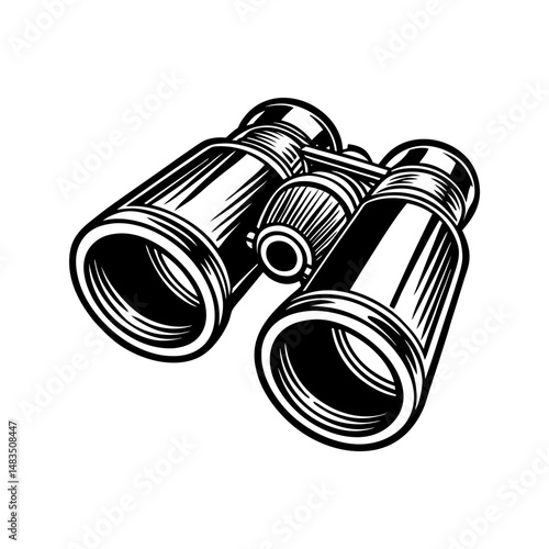 binocular field glasses flat silhouette vector