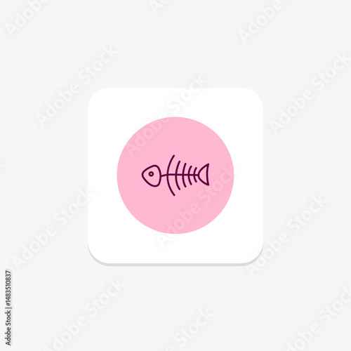 Fish Skeleton, vector, pixel perfect, illustrator file