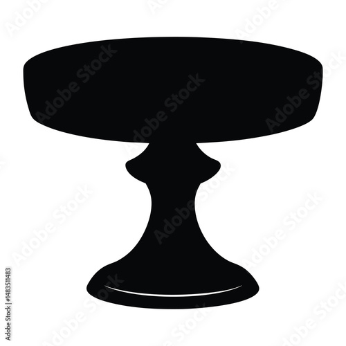 Elegant Black Silhouette of a Cake Stand Pedestal Display Stand