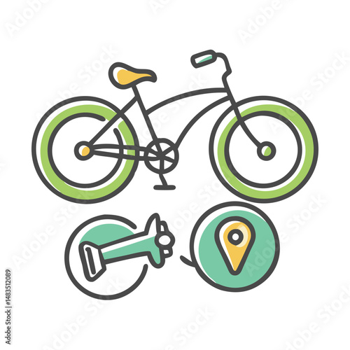 bike rental icon, bike rental vector illustration-simple illustration of bike rental, perfect for bike rental logos and icons