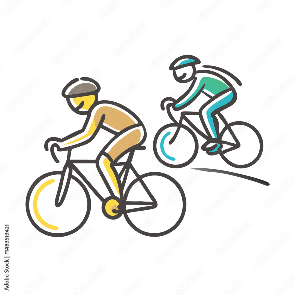 Obraz premium cyclist drafting behind another icon
