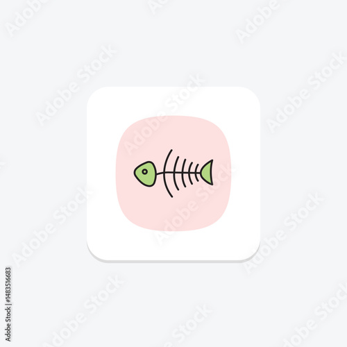 Fish Skeleton, vector, pixel perfect, illustrator file