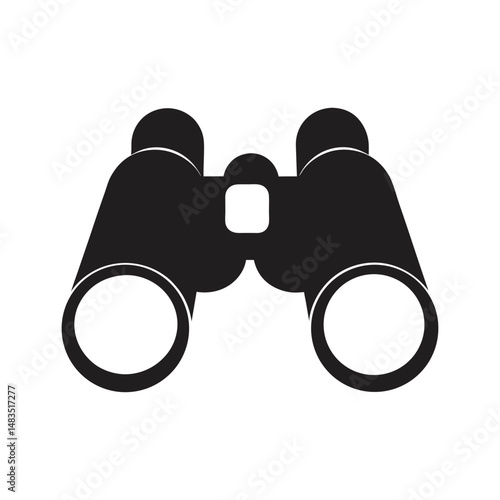 binocular field glasses flat icon silhouette vector