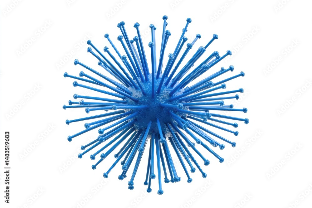 Obraz premium Abstract Blue Orb with Spikes