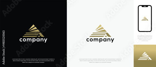 Triangle pyramid logo design. Triangle pyramid logo icon