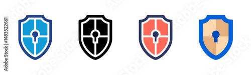 Security icon sheet multiple style collection