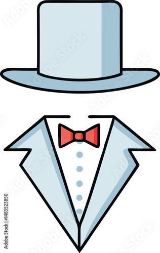 Event dress code thin line icon set. Containing clothes, tuxedo, shirt, suit, tie for wedding, ceremony, celebration, festival and other. Vector illustration