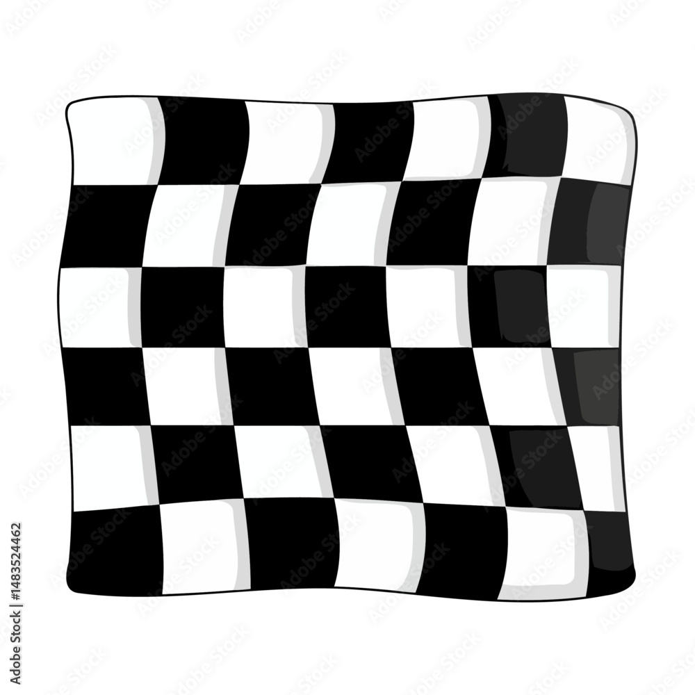Fototapeta premium Wavy Black and White Check Pattern