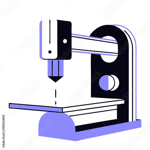 Sleek purple milling machine precision engineering dark background industrial
