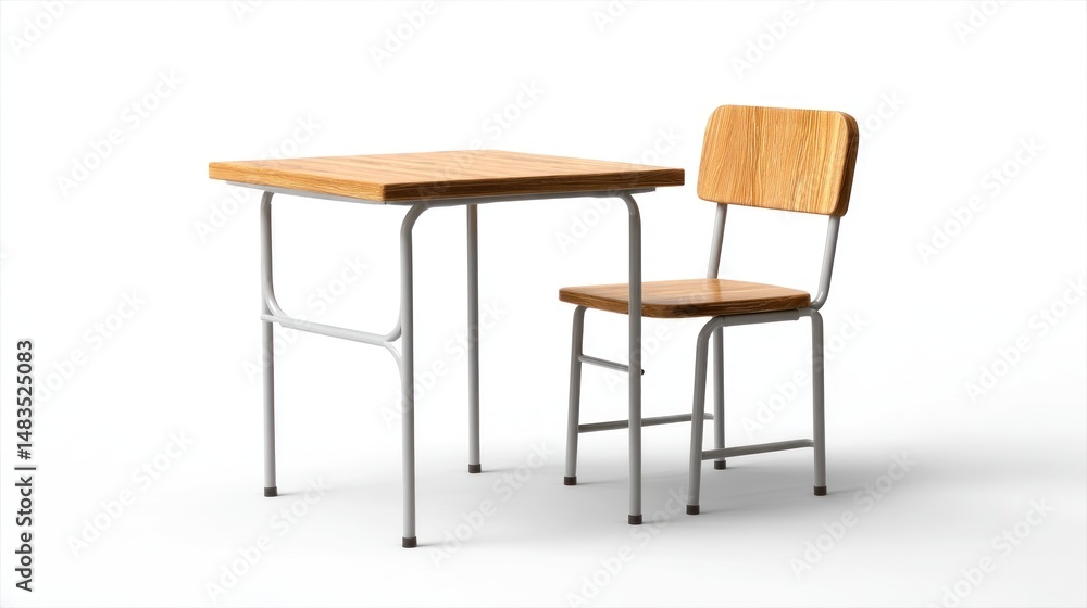 Simple wooden student desk and chair (1) Simple wooden student desk and chair (1)