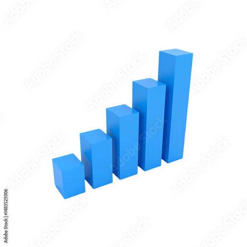 A blue bar graph showing an upward trend in a simple illustration isolated on transparent background Free Download A blue bar graph showing an upward trend in a simple illustration isolated on transparent background - GFXLoad