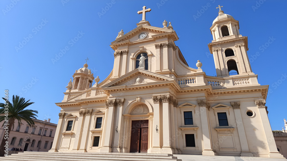 Obraz premium Ortygia Santa Lucia alla Badia deconsecrated Baroque Roman Catholic Church, Syracuse, Sicily, Italy, Mediterranean, Europe