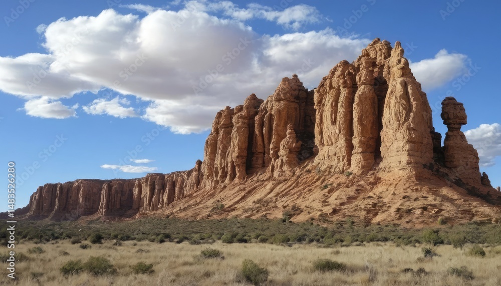 Fototapeta premium Majestic Sandstone Formations under a Blue Sky
