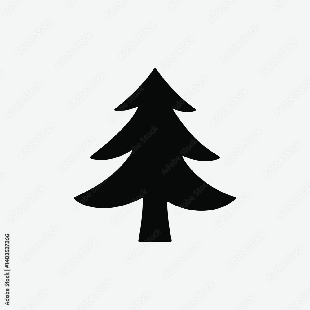 Fototapeta premium Christmas Tree Vector Silhouette - High-Quality Design