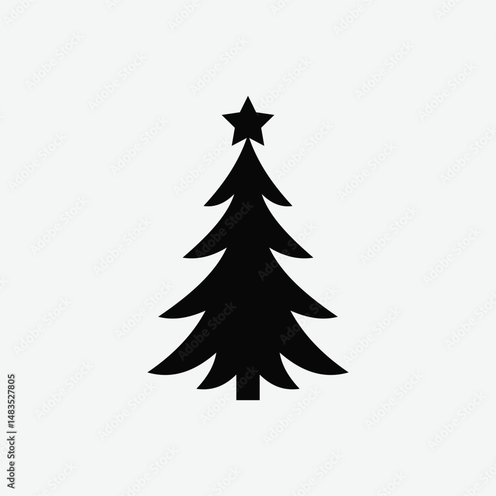 Fototapeta premium Christmas Tree Vector Silhouette - High-Quality Design