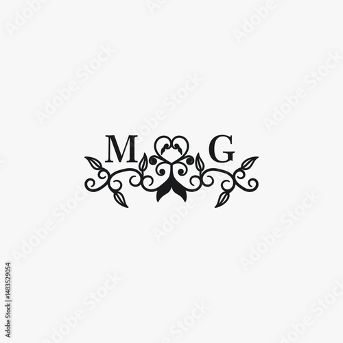 MG Initials Wedding Logo Vector Art  Icons  and Graphics
