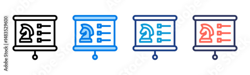 Strategy icon sheet multiple style collection