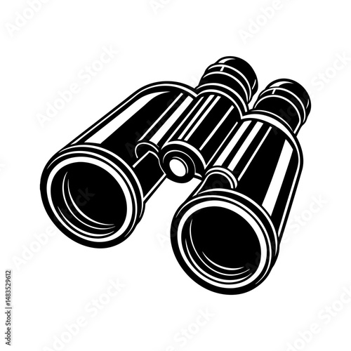 binoculars icon silhouette vector