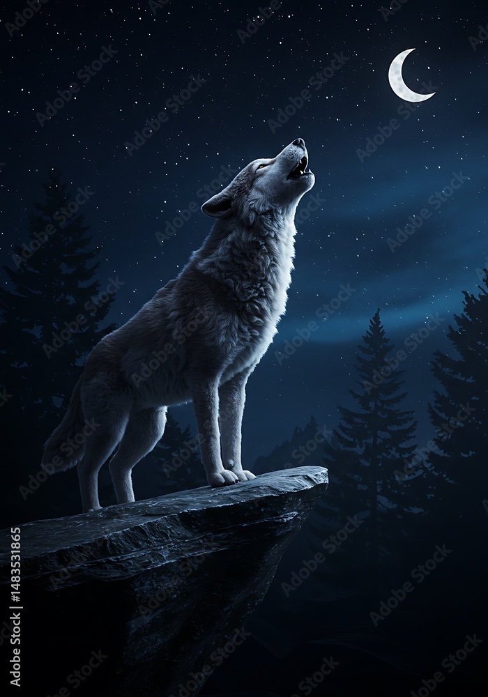 Obraz premium Lunar Howl