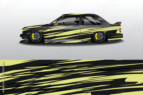 Stylish modified car with dynamic graphics design