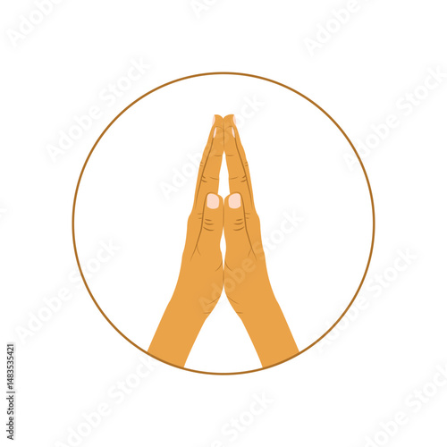 Folded Hands Icon Vector Design.