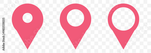 map pin vector logo template, locator icon in Pink color on Transparent Background. EPS 10.