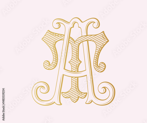 AT, TA, logo AT ,Letter AT ,  Monogram AT , Wedding Monogram, Wedding Logo, Logo Design , Monogram Vintage
