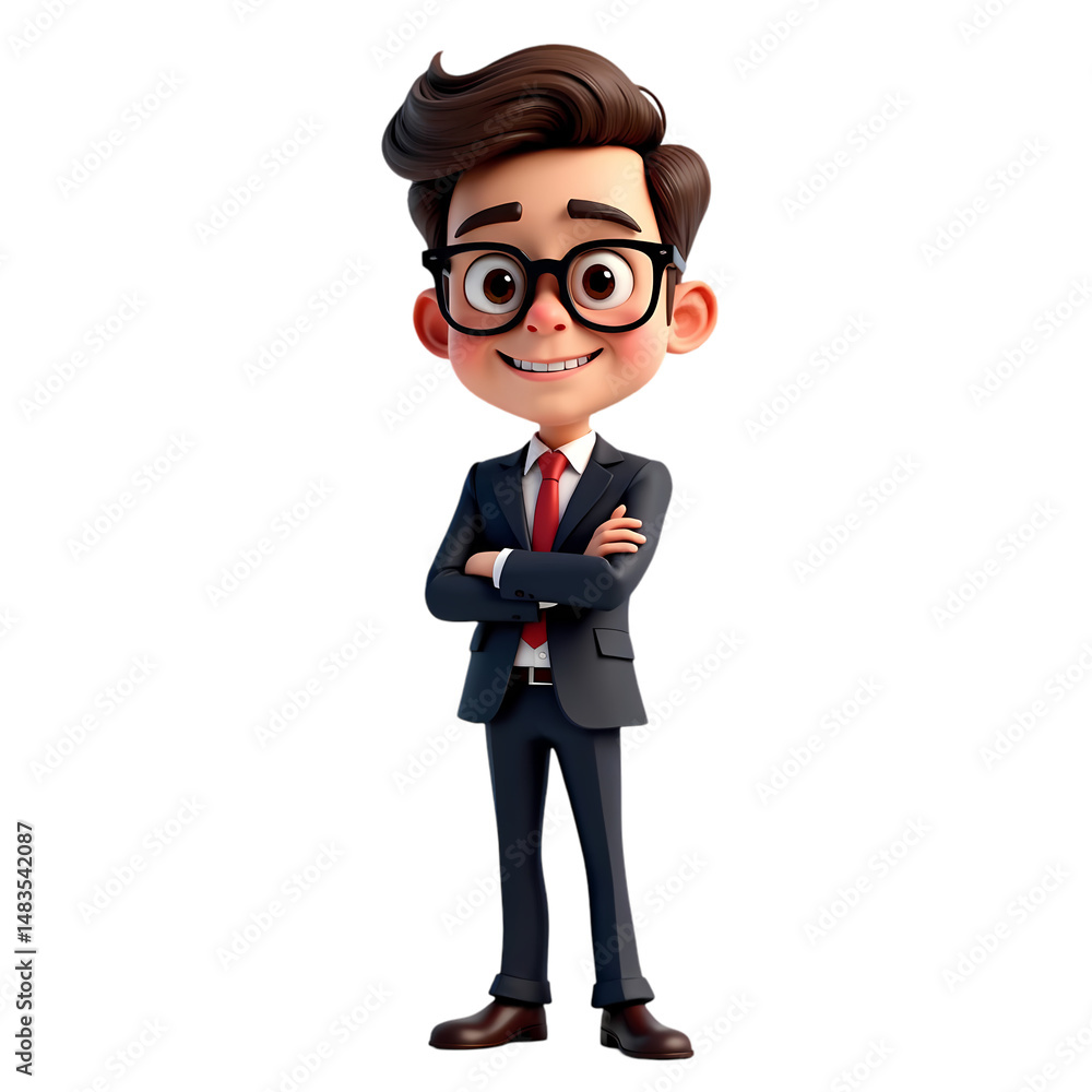 3D Cartoon Businessman Illustration isolated on transparent background 3D Cartoon Businessman Illustration isolated on transparent background