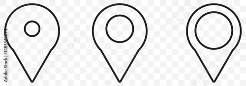 Location marker, map pin icon set. Flat icon set of location and map pins. Map pin place marker. Location pointer icon symbol in flat style. Position symbol. Point illustration sign collection. EPS 10