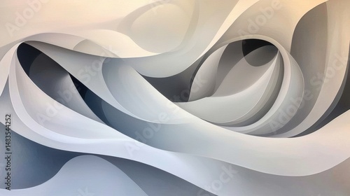 Abstract Artwork: A Curved, Organic Composition of Light and Shadow