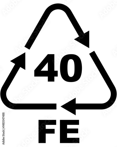 Recycling code icon, triangle surrounding the number 