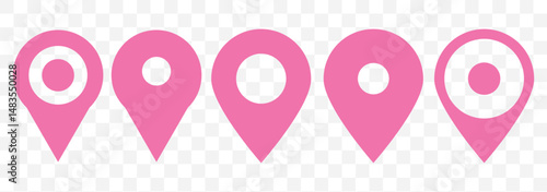 map pin vector logo template, locator icon in Pink color on Transparent Background. EPS 10.