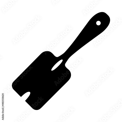 Black and White Image of a Kitchen Spatula Baking Tool for Cooking and Serving