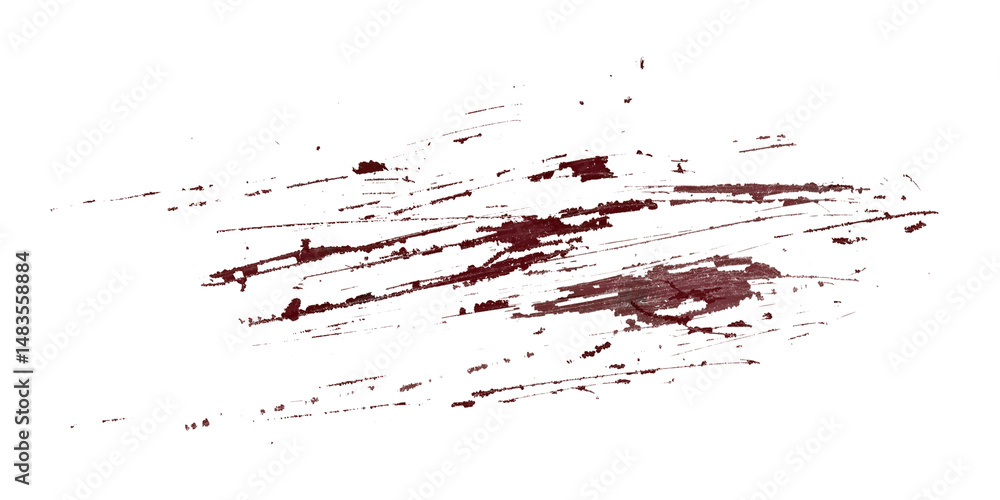 Obraz premium Blood or red paint splatter and scratch mark isolated on transparent background