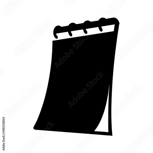 Black Spiral Bound Notepad Icon Illustration Design Graphic Image