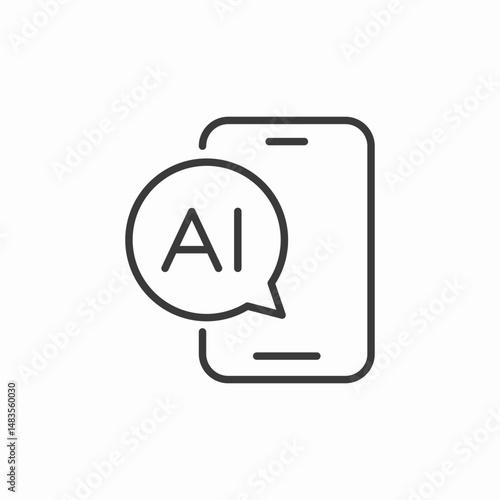 ai chat interface icon sign vector