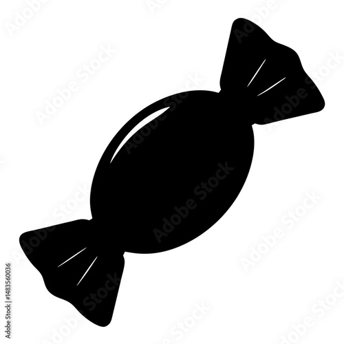 Silhouette of a Delicious Wrapped Hard Candy Sweet Treat