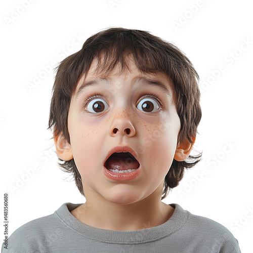 realistic photo of a scared child close-up
