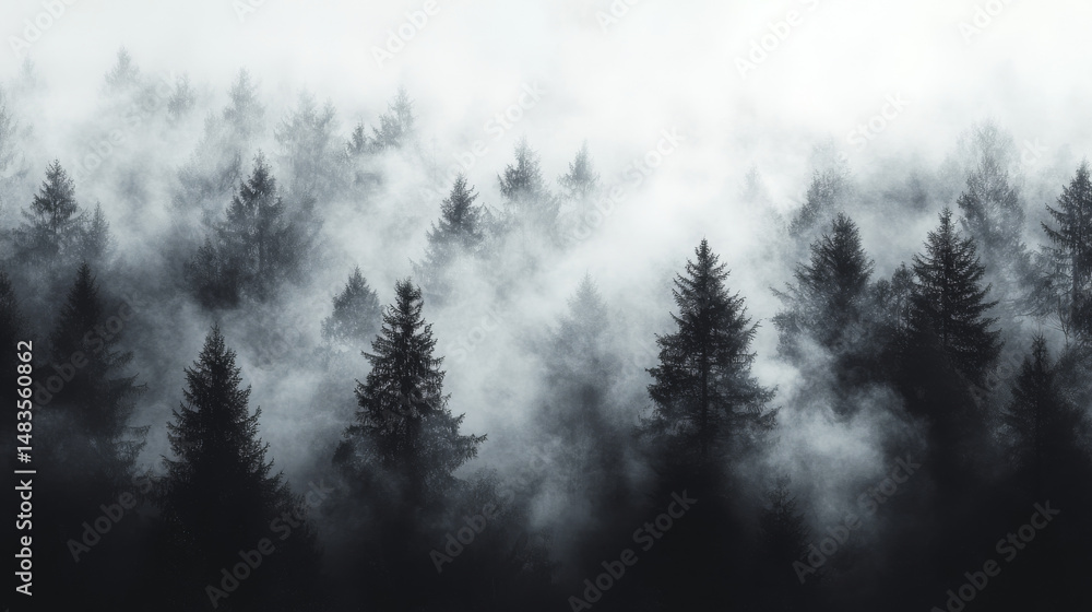 Wildfire smoke drifts heavily through the trees Wildfire smoke drifts heavily through the trees