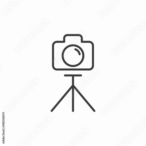 camera tripod stand icon sign vector