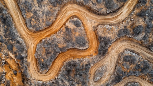 Aerial View of Abstract Land Patterns